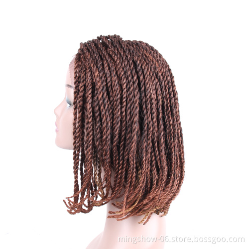 Short Braided Senegalease Braids Wigs for Black Women Synthetic Hair Cosplay African American Women's Wig